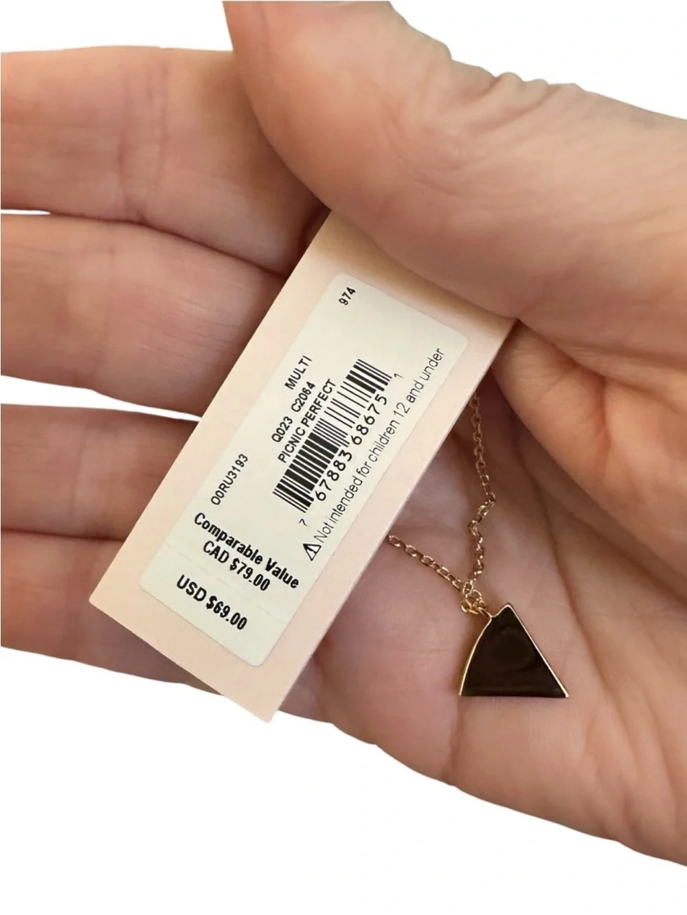 Kate Spade Picnic Perfect Watermelon Pendant Necklace NWT Gold Enamel Crystal